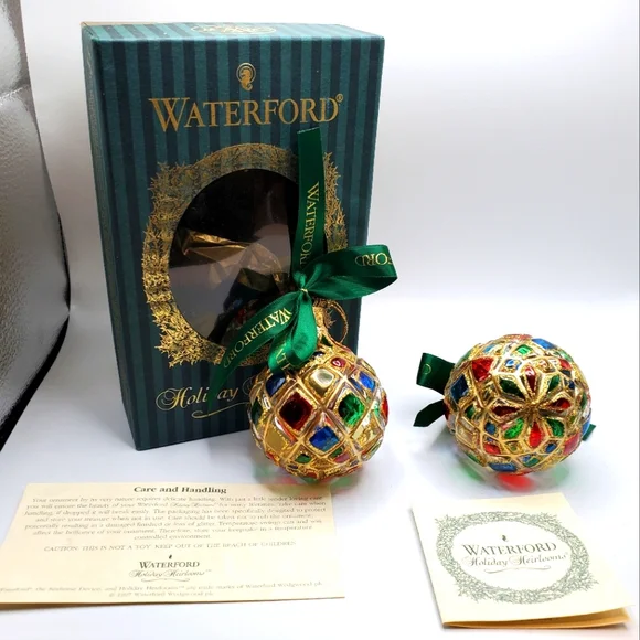Waterford Holiday Heirlooms Joyous Season Balls (2) - Picture 1 of 11